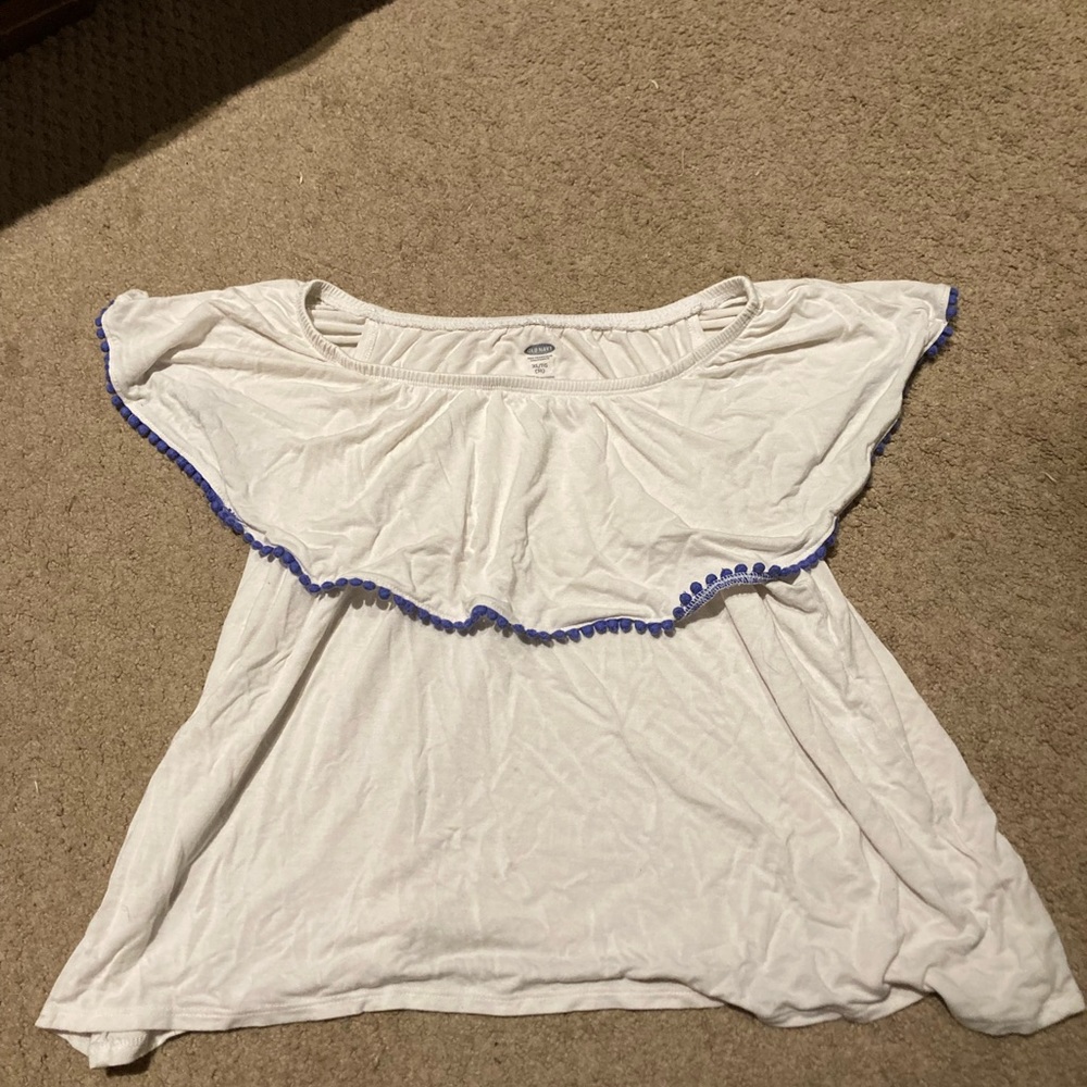 Old Navy, kids extra large, white, off the shoulder shirt
